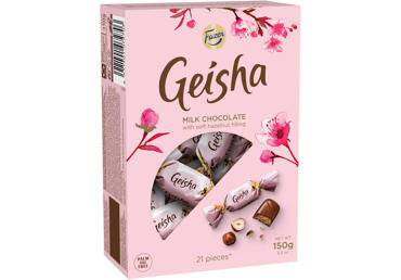 Pieninio šokolado saldainiai GEISHA su lazdynų riešutų įdaru, 150 g - 1