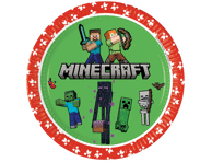 Popierinės lėkštės MINECRAFT, 23 cm, 8 vnt.