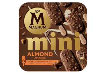 Vanil. valg. ledai MAGNUM ALMOND MINI su pien. šokolado gl., 276 g