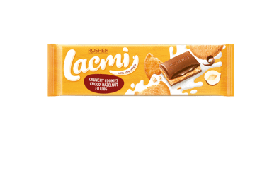 Pieninis šokoladas LACMI su riešutų įdaru ir sausainiais, 265 g