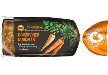 DARŽOVINĖS duonelės su morkomis ir pastarnokais, 280 g