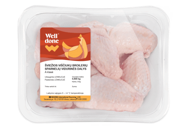Šviežios viščiukų broil. sparnelių vidurinės dalys WELL DONE, 500 g