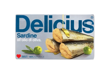 Sardinės DELICIUS alyvuogių aliejuje, 120 g