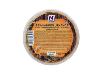 Sūdyta atlantinių silkių filė ŠEIMININKĖS UŽKANDA, 210 g