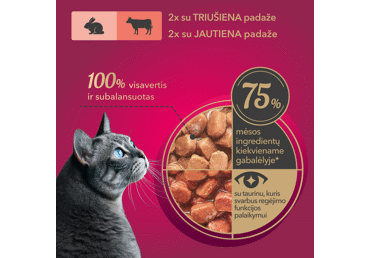 My Love visavertis konservuotas pašaras suaugusioms katėms su triušiena ir jautiena padaže, 4 x 85 g - 2