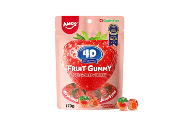 Guminukai AMOS, braškių skonio, 65 g