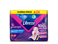 Higieniniai paketai LIBRESSE ULTRA NIGHT LARGE, 26 vnt.