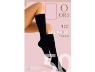 Moteriškos puskojinės ORI LAURA 50 , nero/red spots