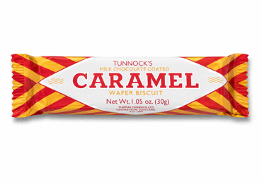 Vafliniai batonėliai TUNNOCK’S su karamele, 30 g
