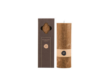 Kvepianti palmių vaško žvakė ruda CANDLE FAMILY, 16 cm