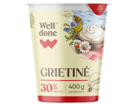 Grietinė WELL DONE, 30 % rieb., 400 g