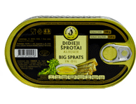 Didieji šprotai aliejuje, 190 g