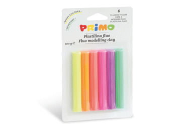 Plastilinas PRIMO, 6 neoninės spalvos