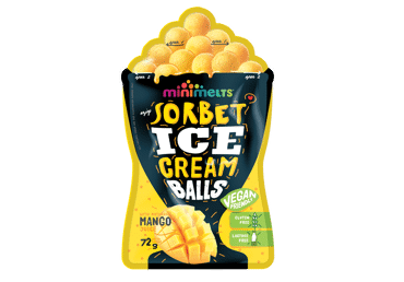 Mangų šerbeto rutuliukai MINI MELTS BIG, 72 g