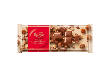 Pienin. šokoladas su skrud. lazdynų riešutais LAIMA, 200 g, 200 g