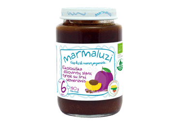 Ekologiška džiovintų slyvų tyrelė MARMALUZI (nuo 6 mėn.), 190 g