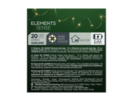 El. Girlianda veikianti su baterijomis, 20LED; 1,9m