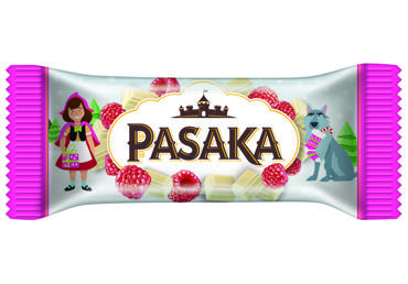 Glaistytas varškės sūrelis PASAKA su avietėmis ir šokolado gabaliukais, 21%, 40 g - 2