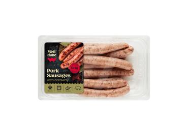 Šviežios plonos kiaulienos dešrelės WELL DONE su kmynais, 400 g