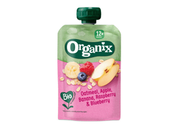 Ekologiška avižų košė ORGANIX su obuol.,ban., aviet.,nuo 12 mėn., 100 g