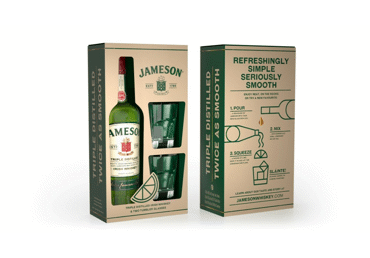 Viskis JAMESON IRISH su stikline, 700 ml
