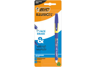 Nutrinamas gelinis rašiklis BIC ILLUSION, mėlynos sp.