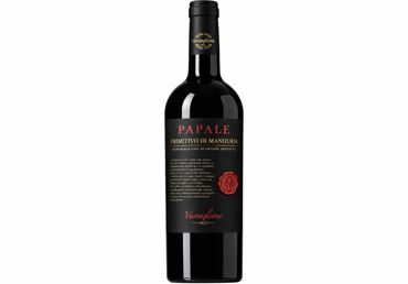 Raudonasis pusiau sausas vynas PAPALE PRIMITIVO, 750 ml