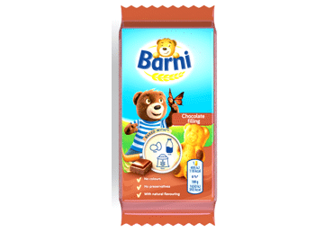Biskvitinis pyragaitis BARNI su šokoladiniu įdaru, 30 g Biskvitinis pyragaitis BARNI su šokoladiniu įdaru, 30 g