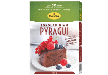 Milt. mišinys MALSENA šokoladiniam pyragui su glazūra kepti, 460 g