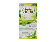 Bikinio zonos depiliac. juostelės BYLY DEPIL MINT&GREEN TEA, 12 vnt