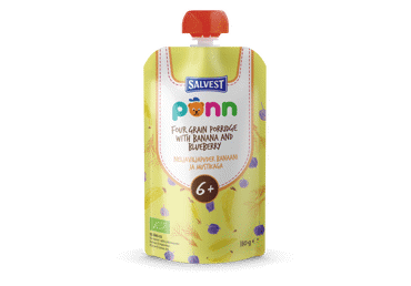 Ekol. 4 grūdų košė PONN su bananais ir mėlyn. (nuo 6 mėn.), 110 g