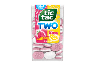 TIC TAC TWO pastilės, aviečių ir citrinų skonio, 38.5 g