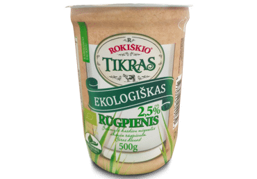 Ekologiškas TIKRAS rūgpienis, 2,5% rieb., 500 g