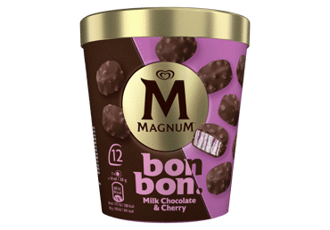 Valgomieji ledai MAGNUM, šokolado ir vyšnių skonio, 168 g - 2