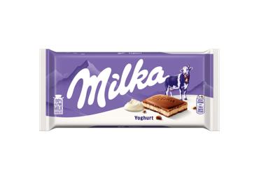 Pieninis šokoladas MILKA su jogurtiniu įdaru, 100 g