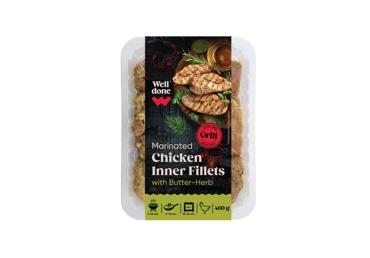 Marinuota vištienos vidinė filė WELL DONE su sviestu ir žolelėmis, 400 g