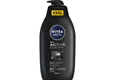 Vyriška dušo želė NIVEA MEN Active Clean XXXL, 887 ml