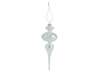 Stiklinis Kalėdų eglutės žaisliukas,baltas, 7*21cm