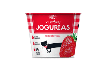 Jogurtas su braškėmis VILKYŠKIŲ, 3,6 % rieb., 200 g