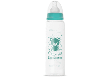 Stiklinis maitinimo buteliukas BABOO, nuo 3 mėn., 1 vnt. - 3