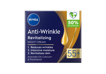 NIVEA naktinis atkuriantis kremas visų tipų odai +55, 50 ml