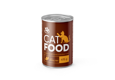 Konservuotas kačių ėdalas su vištiena HAPPY TAILS, 415 g