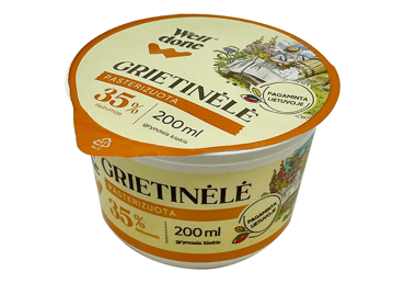 Grietinėlė WELL DONE, 35 % rieb., 200 ml - 3