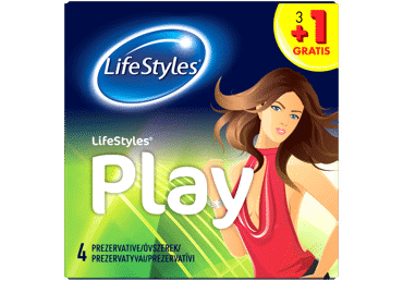 Prezervatyvai LIFE STYLES PLAY, 4 vnt.
