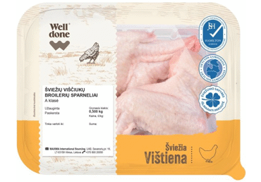 Švieži viščiukų broilerių sparneliai, WELL DONE, 1 kg
