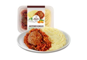 Jautienos kukulis su daržovių padažu ir bulvių koše, 350 g
