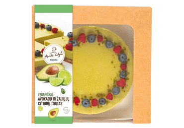 Avokadų ir žaliųjų citrinų tortas (tinka ir veganams), 1 kg Avokadų ir žaliųjų citrinų tortas (tinka ir veganams), 1 kg