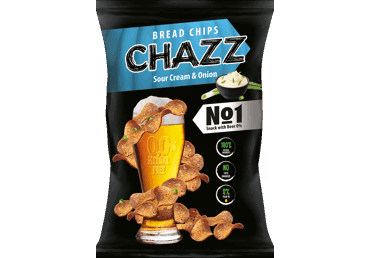 Duonos traškučiai CHAZZ, grietinės ir svogūnų skonio, 100 g - 2