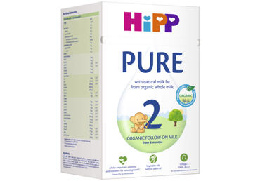 Ekologiškas  tolesnio maitinimo kūdikių pieno mišinys (nuo 6 mėnesių) HiPP 2 PURE, 800 g