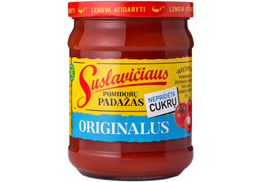 Originalus SUSLAVIČIAUS pomidorų padažas be pridėtinio, 490 g